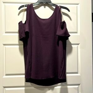 Plum cold shoulder women’s shirt/ladies top